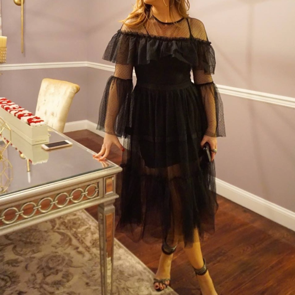 Black Lace Dress Long Sleeve